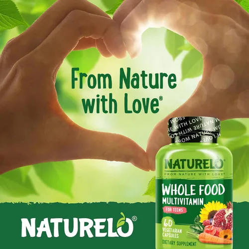 Vista 6 de NATURELO Multivitaminas para Adolescentes Niñas/Niños, 60 Cápsulas, Multivitamínico de Alimentos Integrales con Minerales, Sin OMG, Vegetariano