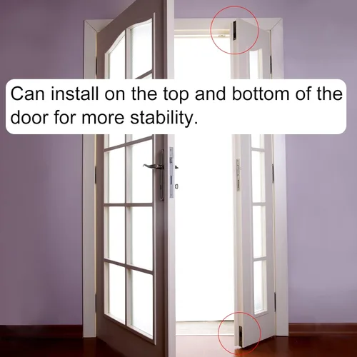 Vista 5 de uxcell Perno empotrado, cierre oculto de acero inoxidable de 6 pulgadas para puertas compuestas de madera, puertas dobles, tono plateado, 2