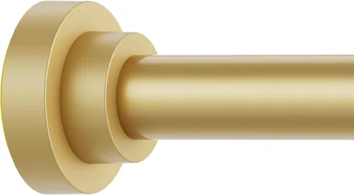 Vista 7 de Thestoa Barra de cortina de ducha ajustable de 43 a 66 pulgadas, barra de cortina de tensión de resorte de 1 pulgada de diámetro, sin taladro, barra