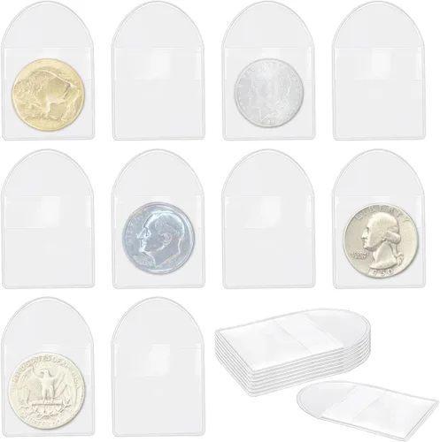 Vista 9 de Vmiapxo Paquete de 200 Fundas para Monedas de Doble Bolsillo, Fundas de Plástico Transparente de 2x2 Pulgadas para Todas las Monedas, Joyas