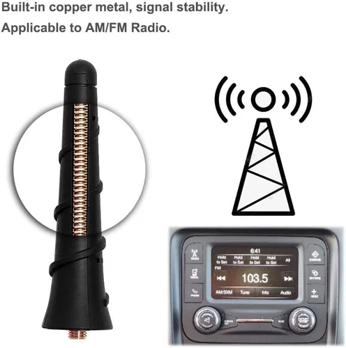 Vista 4 de BASIKER Antena de 3.2 pulgadas para Jeep Cherokee Grand Cherokee Compass Renegade 2011-2025, Dodge Journey Avenger Durango Dart Chrysler 200, Fiat