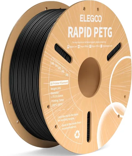 Vista 31 de Elegoo - Filamento PETG Rápido de 1.75 mm, Negro, 3 kg, Alta Velocidad de 600 mm/s, Filamento para Impresora 3D de Alta Precisión Dimensional