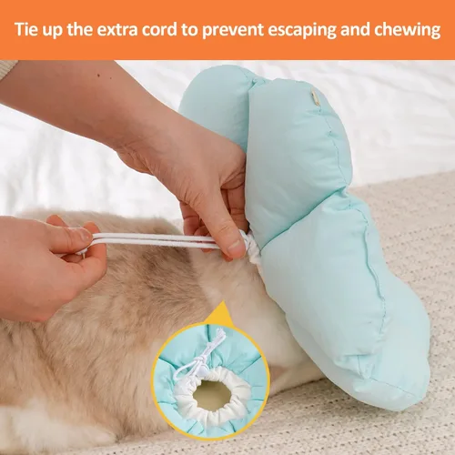 Vista 4 de Avont Collar de cono para gato, suave, ajustable, alternativa al collar E para gatos, gatitos, cachorros, cono isabelino de la vergüenza para evitar