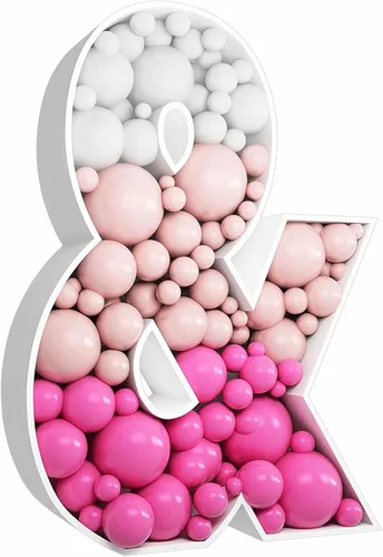 Vista 25 de Kit de bricolaje de letras de globos mosáicos de 2 pies de alto, letra A, letras rellenables con marco para decoración de fondo de fiesta