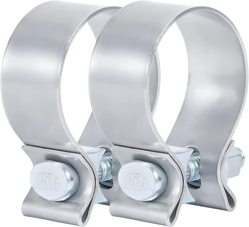 Vista 9 de Abrazadera de escape de 1.75 pulgadas, abrazadera de banda de silenciador de escape estrecha de 1 3/4 pulgadas de acero inoxidable (2 unidades)