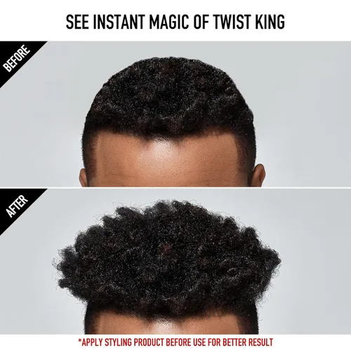Vista 6 de RED by Kiss Bow Wow X Twist King - Cepillo de lujo premium con gran lucio, raqueta de esponja para rizos afro lavable duradera para peluqueros y uso