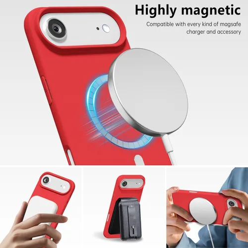 Vista 170 de oakxco Funda de silicona para iPhone 12 Pro Max, magnética, compatible con carga inalámbrica Magsafe, cubierta protectora de goma suave y delgada