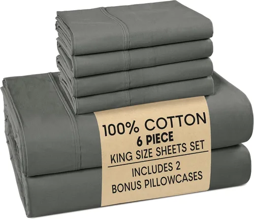 Vista 44 de Casa Platino Juego de sábanas Twin – Sábanas Twin 100% algodón con 2 fundas de almohada, sensación ligera y ajuste seguro, tejido percal crujiente