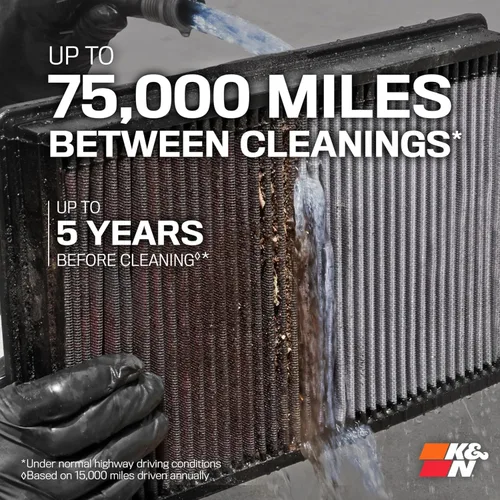 Vista 3 de K&N Engine Air Filter: Reusable, Clean Every 75,000 Miles, Washable, Replacement Car Air Filter: Compatible 2014-2018 DAIHATSU/MARUTI