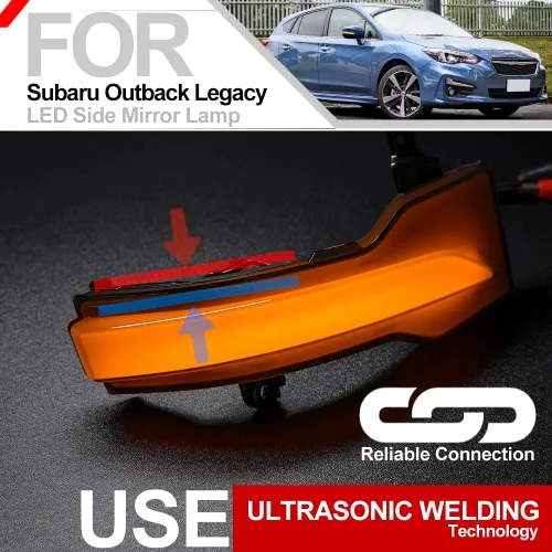 Vista 9 de nsautolighting 2 unids LED secuencial espejo lateral luces intermitentes para Subaru Outback Legacy Impreza Crosstrek Ascent Forester lente ahumada