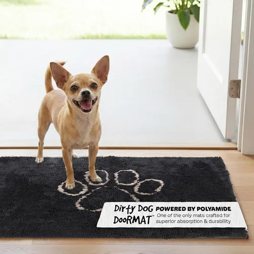 Vista 30 de Dog Gone Smart Dirty Dog Doormat - Tapete de secado rápido con respaldo súper adherente para pisos limpios - Tapete súper absorbente y lavable a