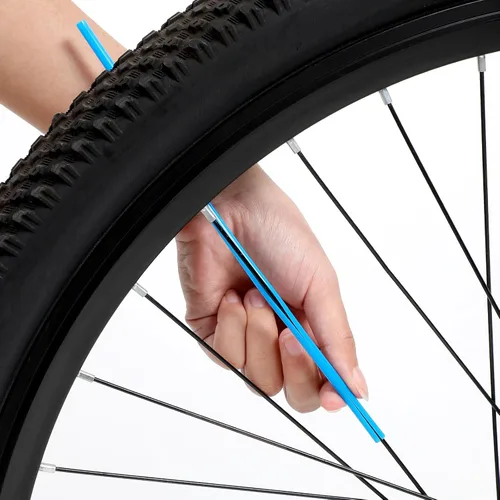 Vista 3 de VORCOOL Juego de 75 fundas para radios de bicicleta, kit de protección de radios para llantas de motocross, fácil de instalar, ligero, azul cielo