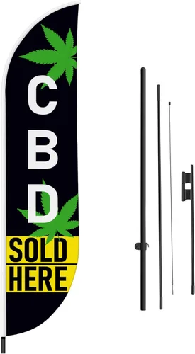 Vista 72 de DreamController - Bandera de plumas de alteraciones (11.5 pies x 2.5 pies) por DreamController para negocios al aire libre con poste adicional