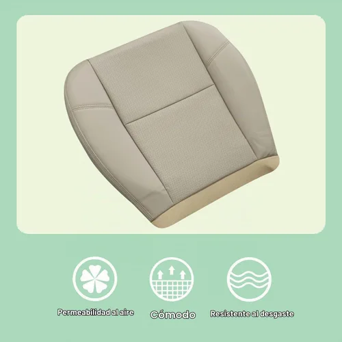 Vista 6 de FZJDSD - Funda de asiento de piel de microfibra de repuesto perforada para el lado del conductor o del pasajero, color marrón claro de cachemira