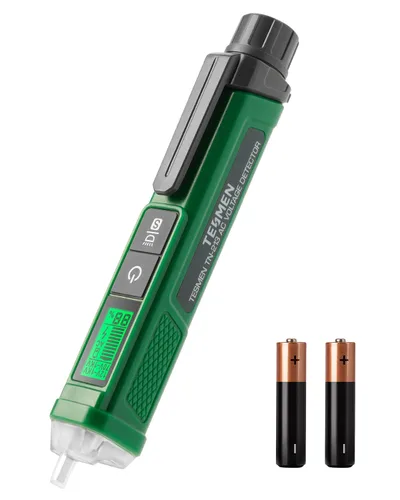 TESMEN - Probador de voltaje, detector de voltaje sin contacto TN-213, probador eléctrico, CA 12V-/70V-1000V, doble rango, pantalla LCD en
