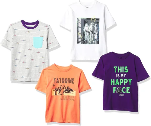 Vista 27 de Amazon Essentials Disney Marvel Camisetas de manga corta para niños y niños pequeños de Star Wars (cebra previamente manchada), paquetes