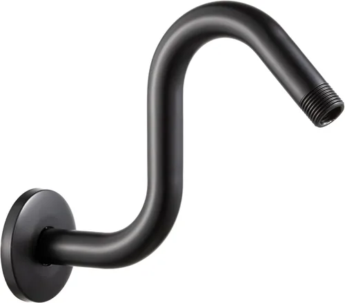 Vista 12 de Brazo de extensión de cabezal de ducha OFFO de 6 pulgadas, brazo de ducha en forma de "S" de cuello de ganso de alto rendimiento con brida en oro