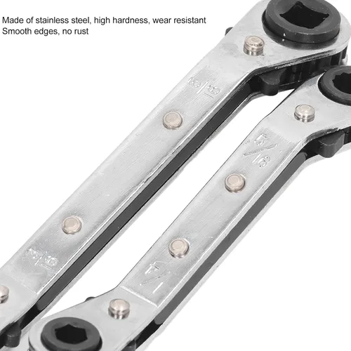 Vista 5 de AMAKO Llave de servicio HVAC, herramienta de acero inoxidable con trinquete para refrigeración, alta dureza con extremos de 3/8 a 1/4 pulgadas