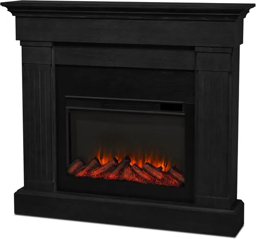 Real Flame Crawford - Chimenea eléctrica delgada para interiores de 48 pulgadas con repisa para sala de estar o dormitorio, inserto de chimenea
