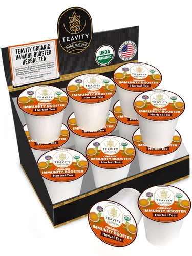 Vista 23 de Teavity - Cápsulas de té orgánico de manzanilla para Keurig - Cápsulas de té descafeinado - Manzanilla agradable (36 cápsulas de té)