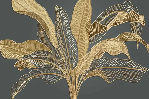 Vista 2 de Papel tapiz grande de hojas de plátano sobre fondo gris, murales de arte para dormitorio, sala de estar, baño (no es autoadhesivo)
