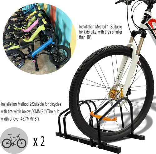 Vista 2 de XINYI Soporte de bicicleta para piso, garaje para bicicletas, garaje para interiores y exteriores, soporte de rueda de 22 a 28 pulgadas, ancho