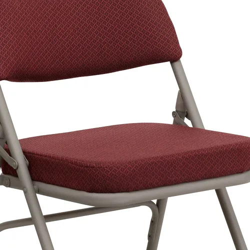 Vista 8 de Silla plegable de metal tapizada Hercules de Flash Furniture, tela curvada color borgoña, 2
