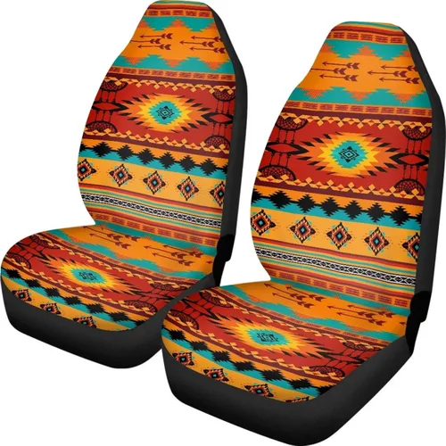 Vista 18 de 2 fundas para asientos delanteros del auto únicamente, diseño 3D colorido y floral para mujeres, accesorios de ajuste universal
