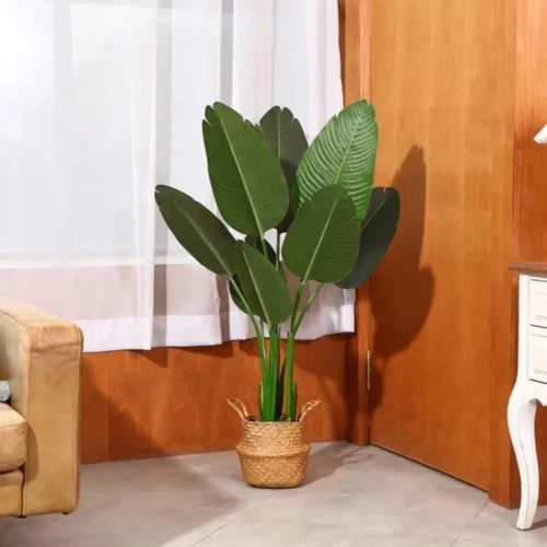Vista 4 de Planta artificial de ave del paraíso de 4 pies, palmera tropical falsa para interiores y exteriores, plantas artificiales perfectas para decoración