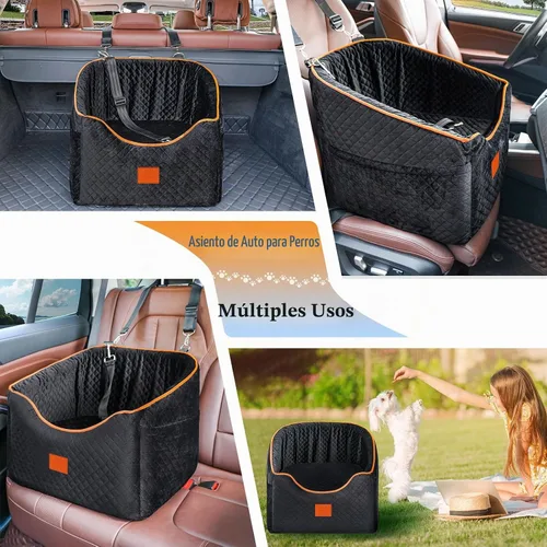 Vista 8 de XIEEAOZEE Asiento de automóvil para perros pequeños, asiento elevado de espuma viscoelástica para perros de hasta 35 libras, asiento elevado