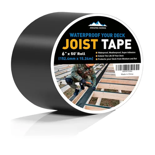 Vista 8 de Amazing Works Cinta de viguetas para terrazas – Cinta de vigueta resistente, 2 x 50 pies impermeable y resistente a la intemperie que protege