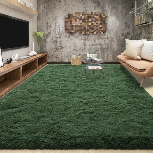 Vista 44 de Tepook - Alfombra de área mullida y colorida con diseño de arco iris, alfombras marroquíes geométricas modernas afelpadas para niños, sala