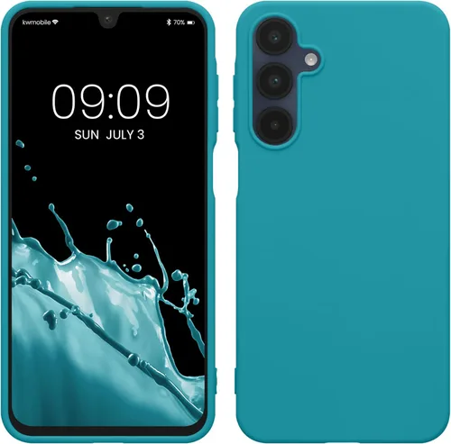 Vista 139 de kwmobile Funda compatible con Samsung Galaxy A12 - Funda protectora de silicona TPU suave y delgada - Verde oscuro mate