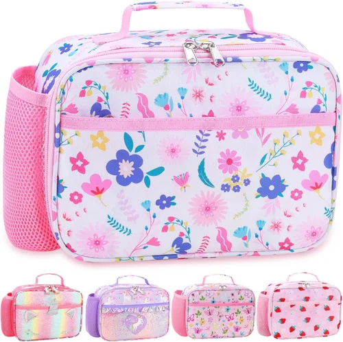 Vista 30 de RHCPFOVR Lonchera para niños – Lonchera aislada para niños y niñas, bolsa de almuerzo lavable y lonchera reutilizable a prueba de fugas