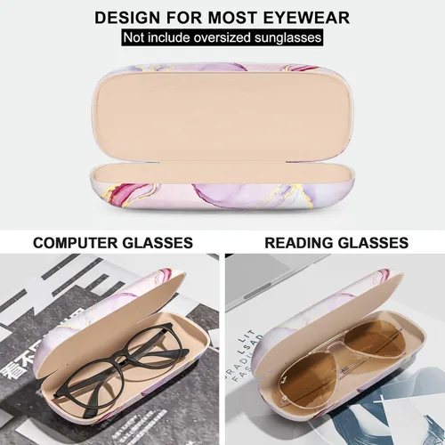 Vista 3 de NPOOYI Eyeglasses Case, Hard Shell Protective Case for Glasses, Unisex for Women Men, Glass Case with Cleaning Cloth
