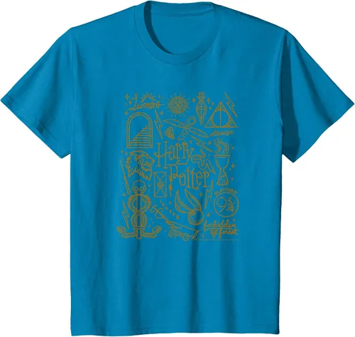 Vista 26 de Harry Potter Deathly Hallows 2 Icon Collage Poster Camiseta Azul bebé