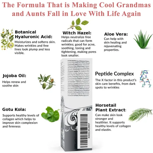 Vista 5 de Peptide Complex Serum & Collagen Support For Face - Suero natural y orgánico antienvejecimiento para la piel - Péptidos, ácido hialurónico