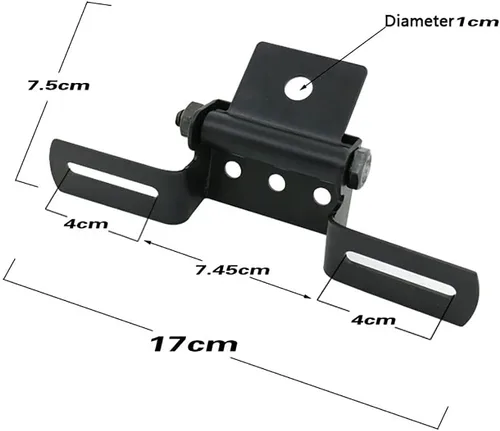 Vista 5 de Soporte para placa de matrícula de motocicleta, eliminador de guardabarros ajustable, soporte universal para placa de matrícula de motocicleta