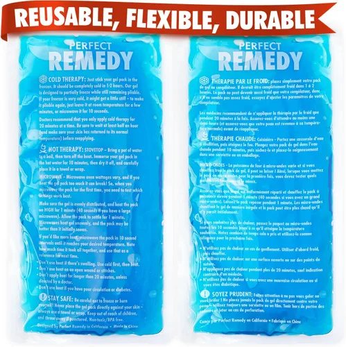 Vista 13 de Perfect Remedy - Juego de compresas de gel frío y caliente, compresa de hielo reutilizable para lesiones para rodilla, hombro, espalda, cuello