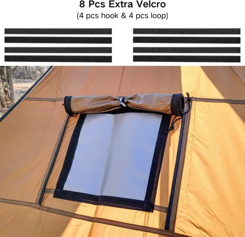 Vista 4 de SoloWilder Kit de gato de estufa para tienda de campaña altamente ignífugo para estufa de bricolaje para tienda caliente 9.5 x 9.5 pulgadas