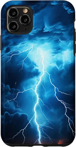 Vista 13 de Cool Blue Lightning Bolt Storm Wild Nature Sky Graphic Art Case for iPhone 17