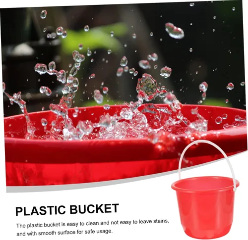 Vista 3 de Cubos de limpieza de contenedores de plástico para uso doméstico Cubo de limpieza de piscina Cubo de agua multiusos rojo para agua Arena de playa