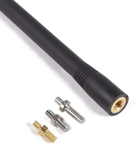 Vista 2 de JeCar Antena corta refleja de 7.5 pulgadas de repuesto para TJ JK JL F150, accesorios de metal ABS antena diseñada para recepción optimizada