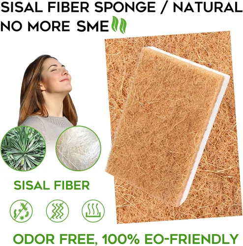 Vista 2 de Esponjas naturales para cocina, paquete de 9, esponja ecológica antiarañazos, limpiador de sisal biodegradable con esponjas compostables para platos