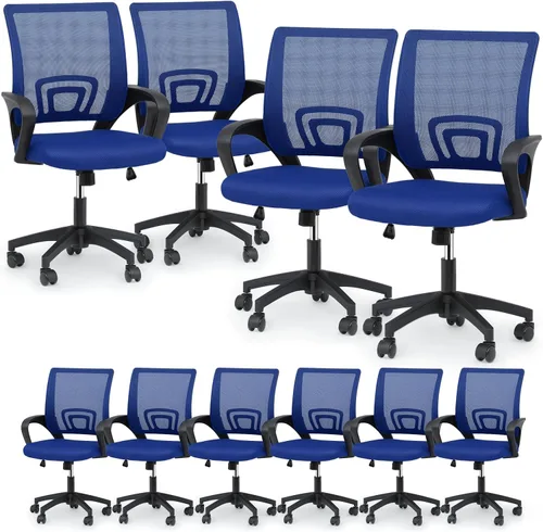 Vista 22 de Magshion Silla ergonómica de escritorio de oficina, silla de computadora de malla con respaldo medio, silla giratoria con respaldo transpirable