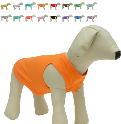 Vista 82 de Ropa para mascotas 2018, ropa para perros, camiseta en blanco, chalecos para perros pequeños, medianos y grandes, 100% algodón, chaleco de verano