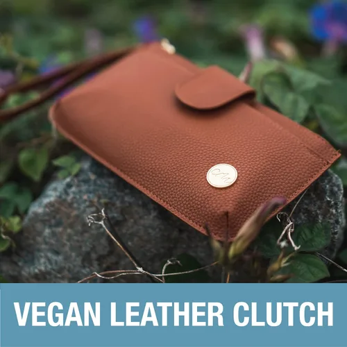 Vista 4 de CleverMade Premium Zip Pouch Wallet Clutch with Multiple Storage Pockets and Wristlet Strap for Easy Carrying