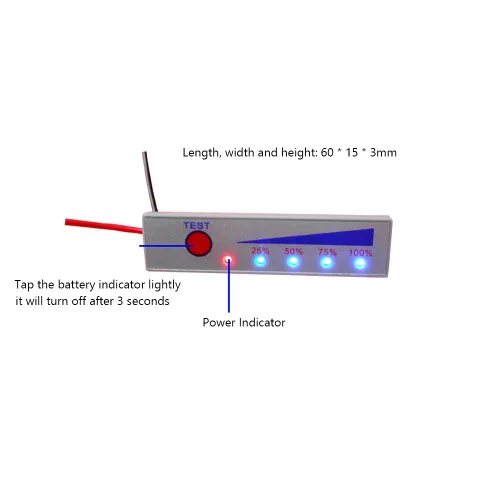 Vista 4 de Módulo de indicación de batería de ion de litio 3PCS 2S para pantalla de voltaje LED (blanco)
