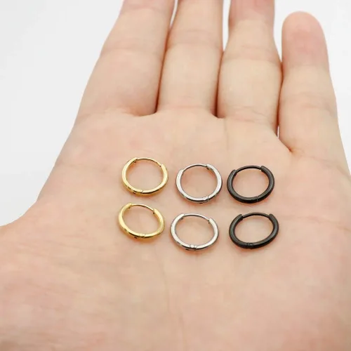 Vista 2 de EACHLP Arracadas de acero quirúrgico chapadas en oro de 18 quilates, unisex, para tabique, de espiral, para el labio, para el pezón, cómodo