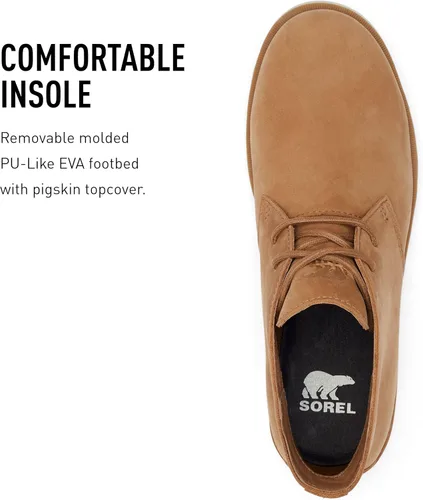 Vista 5 de Sorel Botas Kezar Chukka WP para hombre, botas de lluvia de cuero impermeables